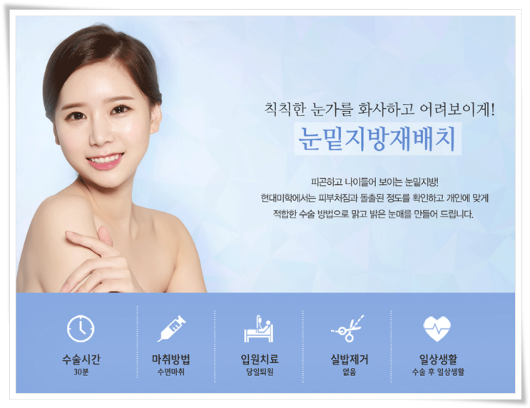 눈밑지방재배치 현대미학을 소개합니다