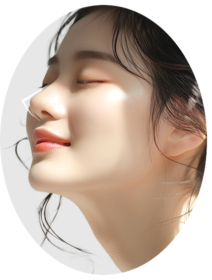 휘어진 코 성형이 필요한 경우의 모델 측면 사진